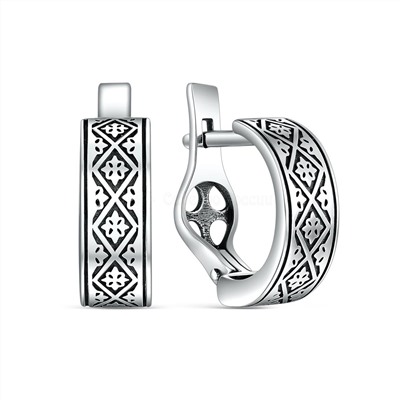 Серьги из чернёного серебра С-02ч