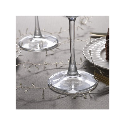 Гирлянда «Мишура» 1 м роса, IP20, серебристая нить, 100 LED, 2 режима, батарейки AAх3 (нет в комплекте), свечение белое