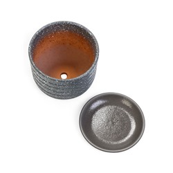 Горшок для цветов «Пряности», 800 мл, d=12 см, h=10.5 см, керамический, с поддоном, серый