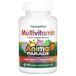 Nature's Plus, Animal Parade, добавка для детей с мультивитаминами и минералами, ассорти из натуральных вкусов, 180 жевательных таблеток в форме животных