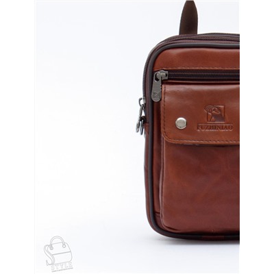 Сумка мужская кожаная 3131 brown Fuzhiniao в Новосибирске