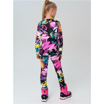 Термокомплект трикот. для девочек: фуфайка (футболка) с длин. рук, брюки