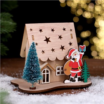 Декор с подсветкой «Дом со звёздами», 15.5×11×12 см