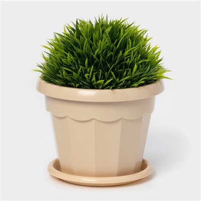 Горшок для цветов с поддоном Доляна «Эрика», 0.7 л, цвет пудровый