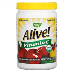 Nature's Way, Alive !, Fruit Source, витамин С, порошок для приготовления напитка, 4,23 унции (120 г)