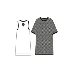 Комплект трикотажный для девочек: платье-футболка, туника