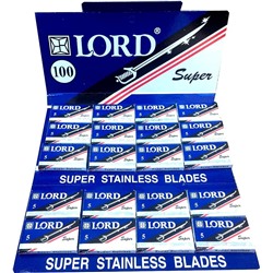 Лезвия для бритья классические двусторонние Lord Super Stainless Super 5шт.(20X5шт. =100 лезвий) на карте