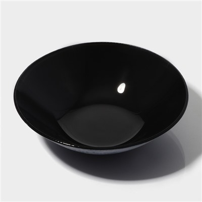 Миска Доляна «Блэк», 380 мл, 18.5×5 см, стекло, чёрная