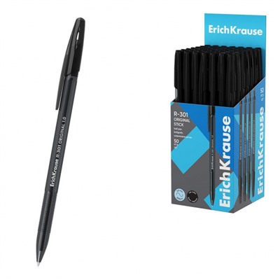 Ручка шариковая R-301 Stick Original черная 1.0мм 60969 ErichKrause