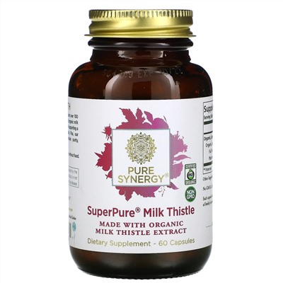 Pure Synergy,  Super Pure, органический экстракт расторопши, 60 капсул