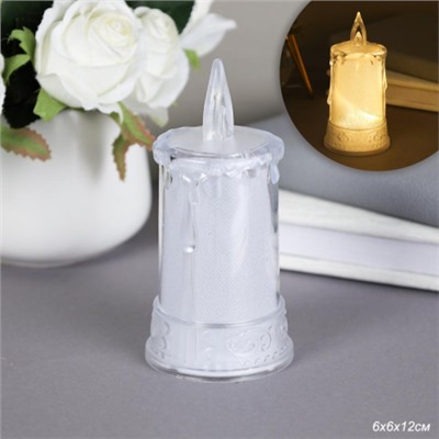 Свеча светодиодная 12х6 см / VFR-119 /уп 12/480/ прозрачная