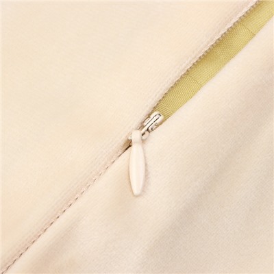 Набор декоративных наволочек Этель с кисточками, цвет молочный, 45×45 см - 2 шт., полиэстер, велюр