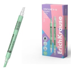 Текстовыделитель VisioLine® V-16 Пастель зеленый 60791 двухсторонний, стираемый ErichKrause