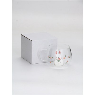 Кружка стеклянная «Зайка», 400 мл