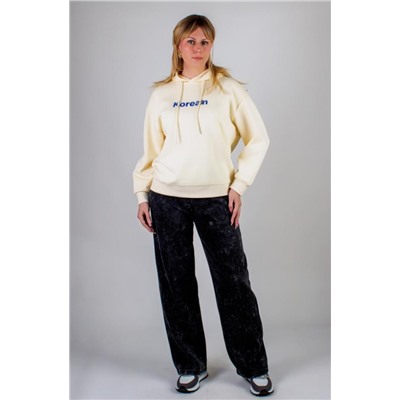 Унисекс-худи из премиальной ткани "Korea" без начеса (Светло-бежевый)