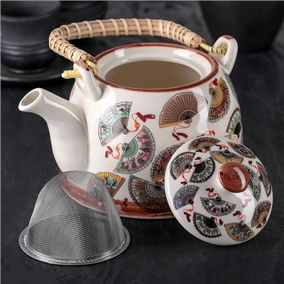 Чайник заварочный «Веера», 900 мл, металлический фильтр, керамика