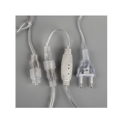 Гирлянда «Бахрома» 3×0.6 м, IP44, УМС, прозрачная нить, 160 LED, свечение жёлтое, мерцание белым, 220 В