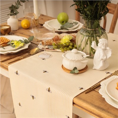 Дорожка Доляна «Пчёлки» 40×146 см, рогожка 164 г/м², 100% хлопок