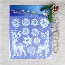 Наклейка новогодняя 38х30 Новый год / 610-283 / Олени