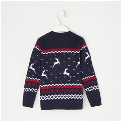 Свитер вязаный новогодний детский KAFTAN Family look, размер 32 (110-116 см), синий