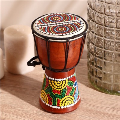 Сувенирный музыкальный инструмент «Барабан Джембе цветочный узор», 11×11×20 см, МИКС
