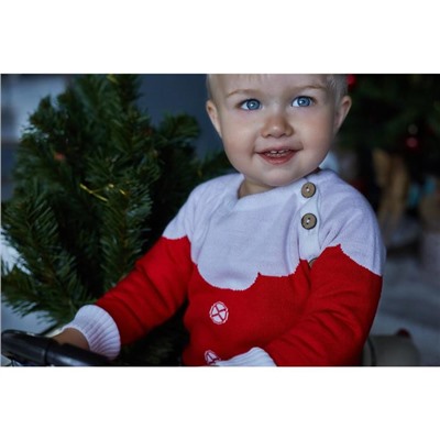 Комбинезон детский вязаный «Крошка Я. Костюм Деда Мороза», рост 68-74 см