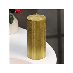 УЦЕНКА Свеча - цилиндр «Рельеф», 7×15 см, МИКС