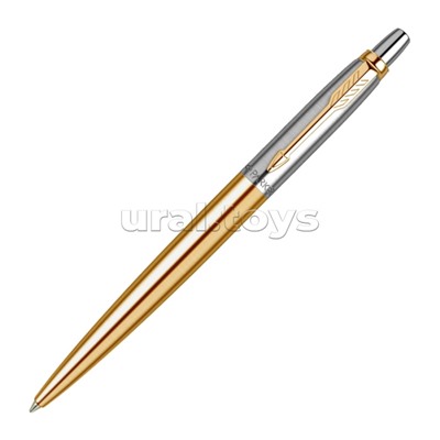 Ручка шариковая "Jotter Gold/Stainless Steel GT", синяя, 1,0мм, кноп., подарочная упаковка