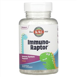 KAL, Dinosaurs, Immuno-Raptor, комплекс для поддержки иммунитета, со вкусом апельсина, 60 жевательных таблеток