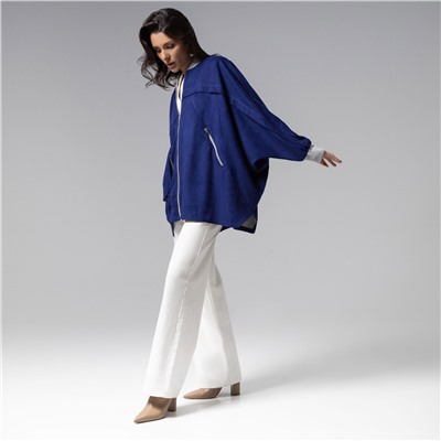 Бомбер из мягкой замши, Стильное вложение (oversize, S-M)