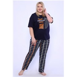 Домашний костюм с брюками 001 (Синий)
