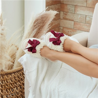 Тапочки женские с открытым носом LoveLife, размер 40-41, цвет бордовый бант