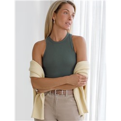 Топ из трикотажа в широкий рубчик