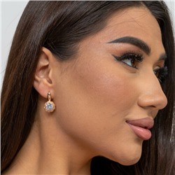 Серьги ювелирная бижутерия коллекция "Дубай" покрытие: позолота, вставка: камень, цвет: прозрачный, 94007, арт. 216.354