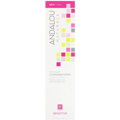 Andalou Naturals, 1000 Roses, очищающая пенка для чувствительной кожи, 163 мл (5,5 жидк. унций)