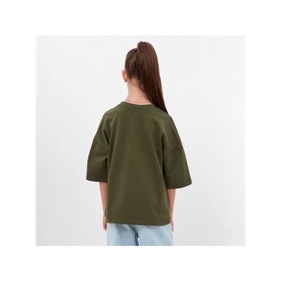 Футболка детская MINAKU: Basic line, цвет хаки, рост 104 см