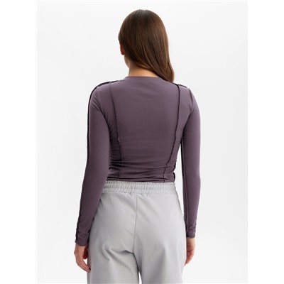 Лонгслив с декоративными швами MIST, размер 42, графитовый