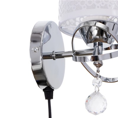 Бра с проводом 2571/1P, E27, 40 Вт, хром, 12×26 см