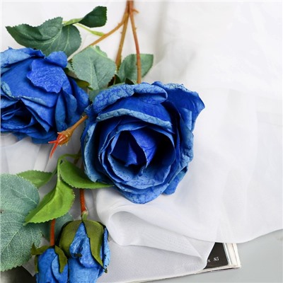 Цветы искусственные «Роза Солмус», d=7.5 см, h=64 см, синие