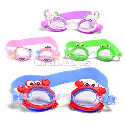 Очки для плавания цветные, в ассортименте, в пакете