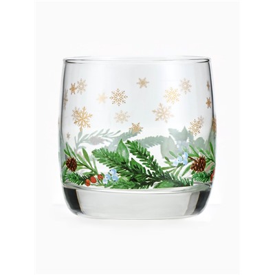 Стакан стеклянный новогодний «Зимний букет», 310 мл, золотая деколь