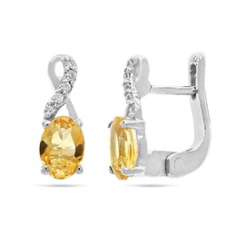 Серьги из серебра цитрин, Тина