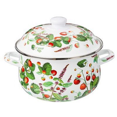 Кастрюля 3,6л 22*13см, эмаль ФРУКТОВАЯ КОРЗИНА