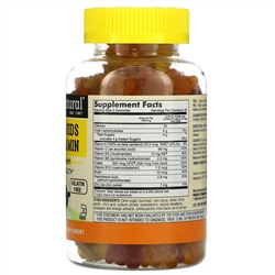 Mason Natural, Healthy Kids, мультивитамины, со вкусом ананаса, апельсина и клубники, 100 жевательных конфет