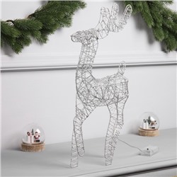 Светодиодная фигура «Олень бежевый» 45×22×6 см, 20 LED, батарейки ААx2 (не в комплекте), свечение теплое белое