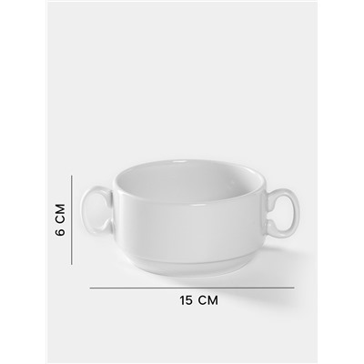 Бульонница Добрушский завод «Уют», 300 мл, фарфор, белая