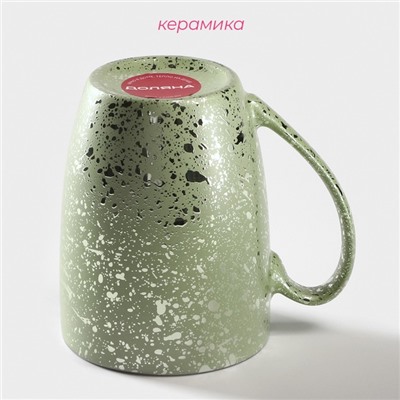 Кружка Доляна «Блеск», 350 мл, керамика, зелёная