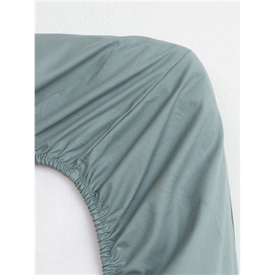 Простыня на резинке 2-спальная «Этель», 180×200+25 см, бирюзовая, перкаль