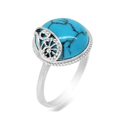 Кольцо из серебра бирюза пресс., СПН4173
