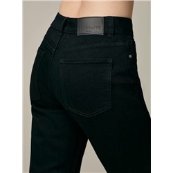 Высокая посадка CONTE CON-601 Черные джинсы straight c необработанным краем